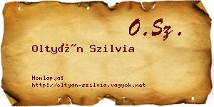 Oltyán Szilvia névjegykártya